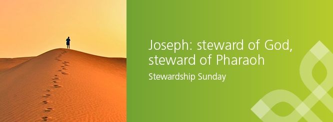 Joseph as steward, walking in desert